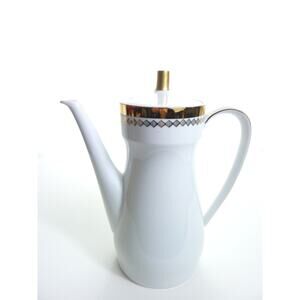 Vintage Seltmann Weiden Bavaria Gold Diamond Pattern Coffee/ tea pot w/Lid MCM